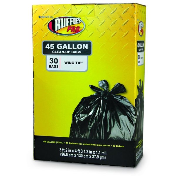 Ruffies TRASH BAGS BLK 45GL 30PK 1124922